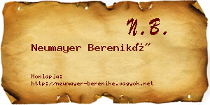 Neumayer Bereniké névjegykártya